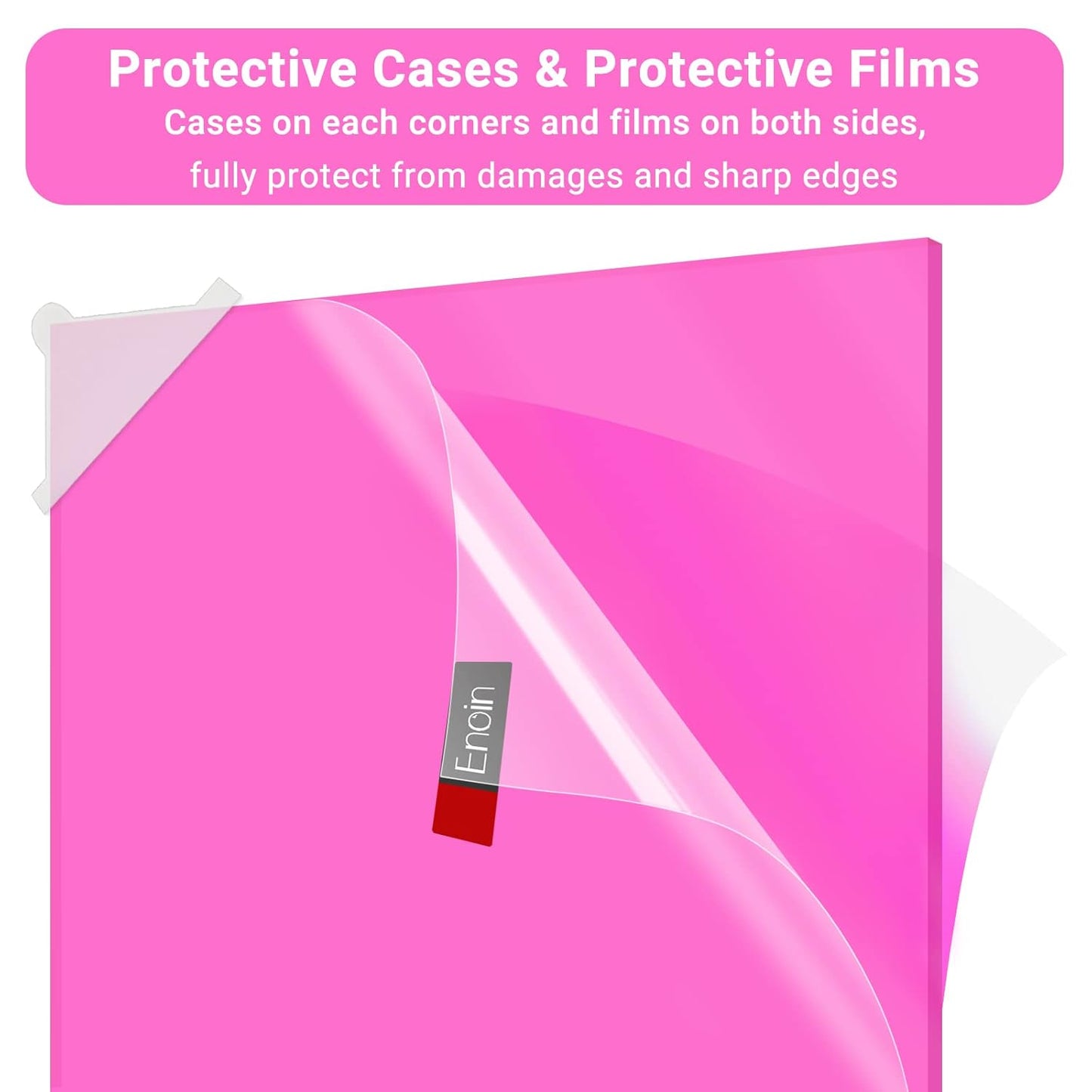 Enoin 2 Pack 12x12 Translucent Pink Acrylic Sheet - Cut to Size Plexiglass Sheets 1/8 inch Thick, Colored Plastic Board Panel for Art Craft, DIY, Painting