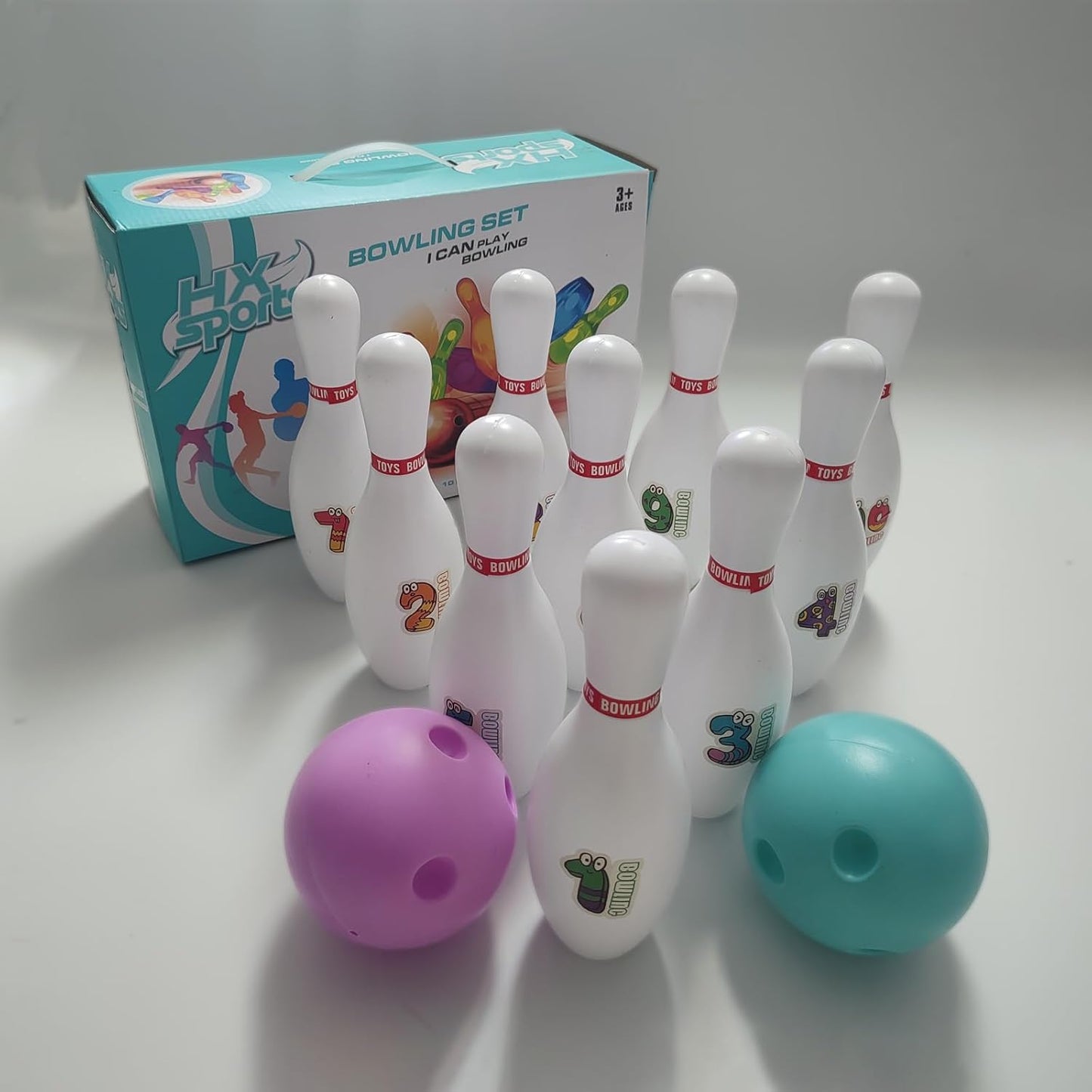 Bowling Set for Kids and Adults, Bowling Balls & Pins for Outdoor and Indoor Fit Christmas Birthday Carnival Party Games, Kids Education Motor Skills Outdoor Toys