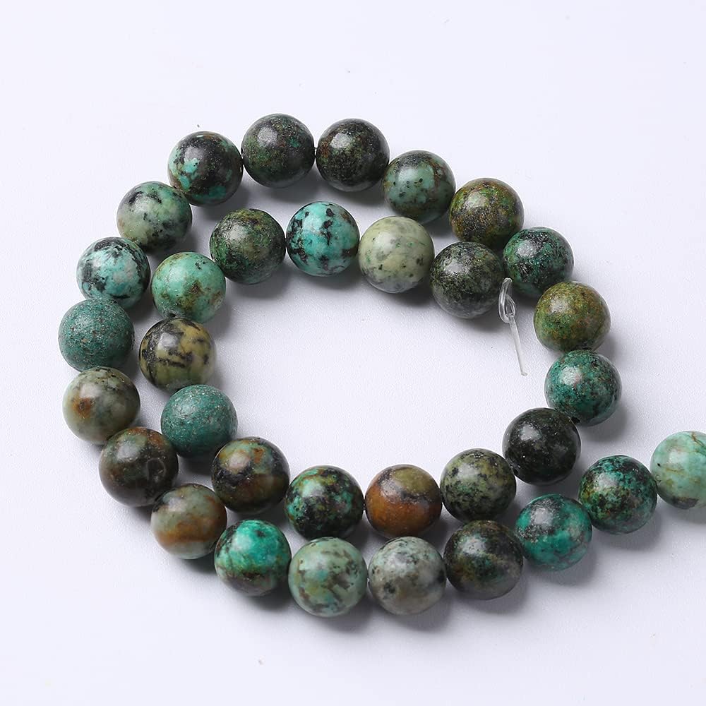 4mm 180pcs Natural African Turquoise Stone Beads for Jewelry Making Round Loose Gemstone Beads DIY Bracelet Necklace Earrings 32" 2 Strands