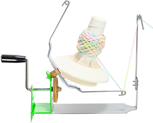 18oz Large Capacity Yarn Ball Winder, Hand Operated Yarn Baller, Bulk Yarn Cake Holder Spinner for Fiber Wool String Ball Crocheting Weaving, Tabletop Dual Rocker Arm Strong Clamp