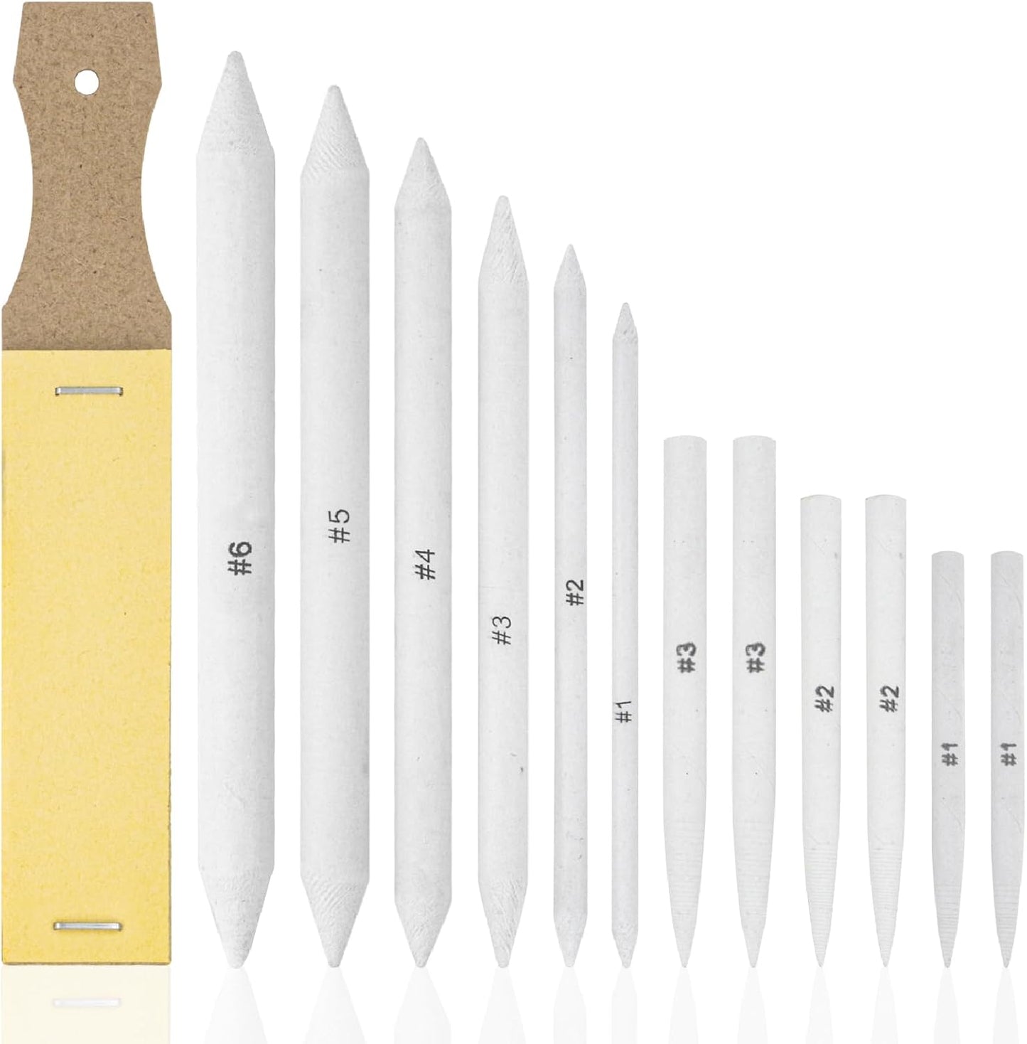 Aenir Blending Stumps for Drawing, Tortillons Blending Stumps Set of 13 Pack with Sandpaper Pencil Sharpener, Paper Art Blenders Tools for Charcoal, Graphite, Drawing Tools for Artists. (13)