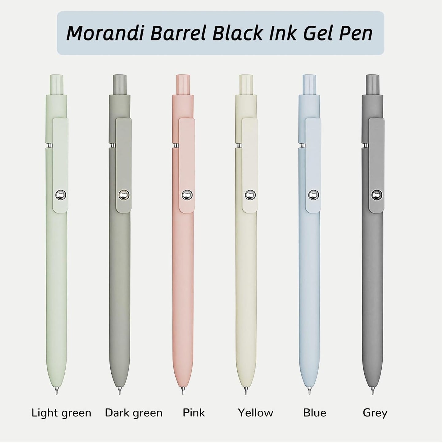 Gel Pens, 6 Pcs 0.5mm Fine Point Smooth Writing Pens Japanese Cute Pens, High-End Series Black Ink Pens for Journaling Note Taking, School Office Supplies for Women Men (6 Pcs Morandi)
