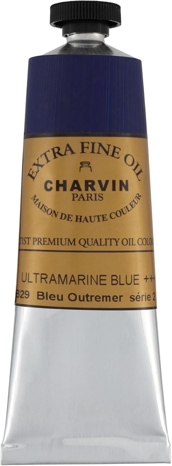 Charvin Extra Fine Oil Paint, Ultramarine Blue 60 ml - Triple-Milled, Rich Texture, Poppy Oil-Based, Light-Fast, Handmade, Archival Quality