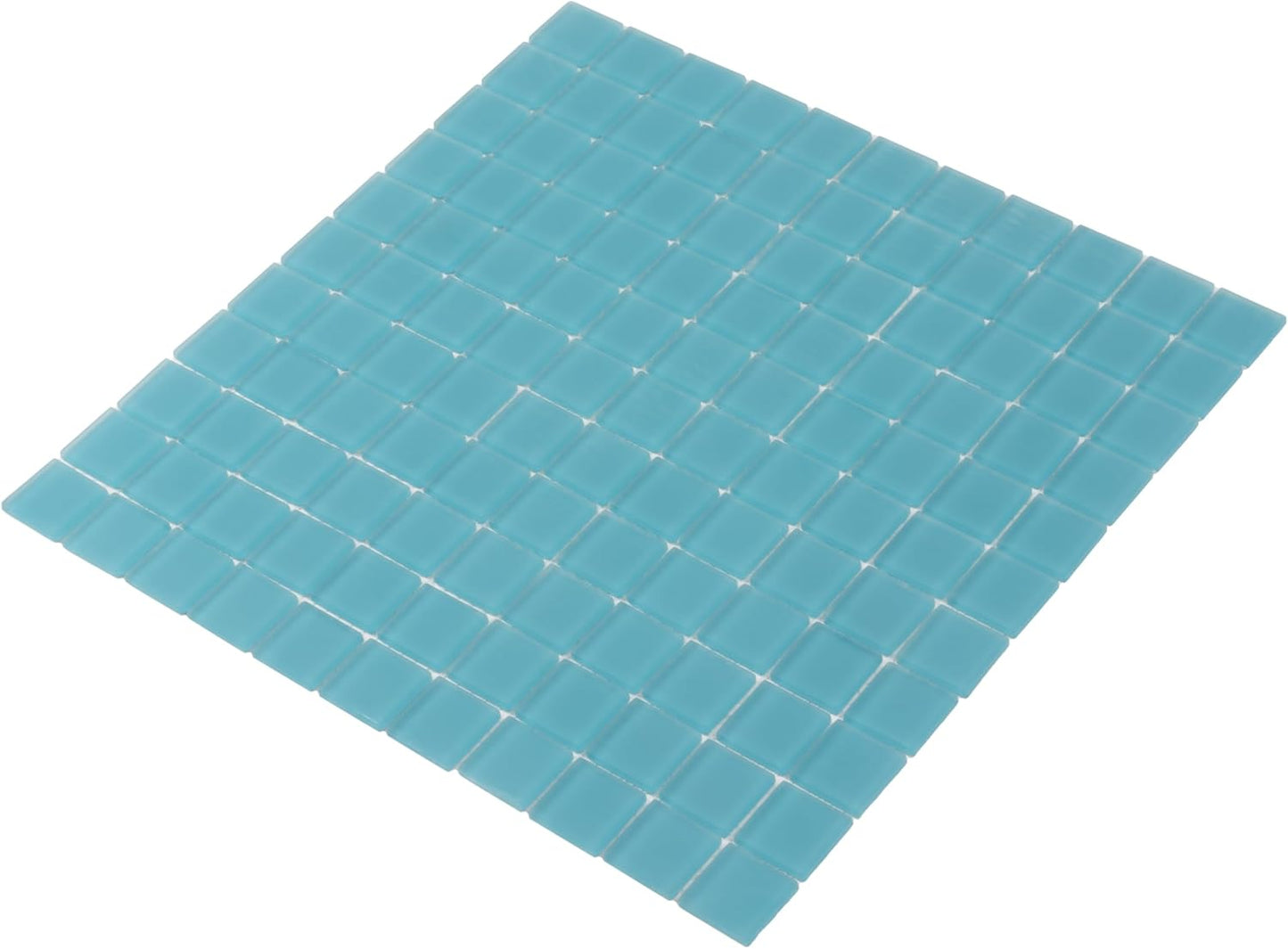 1"x1" Sea Blue Matte Finished Glass Mosaic Tile (9.67 Sq ft- Box of 10 Sheets)