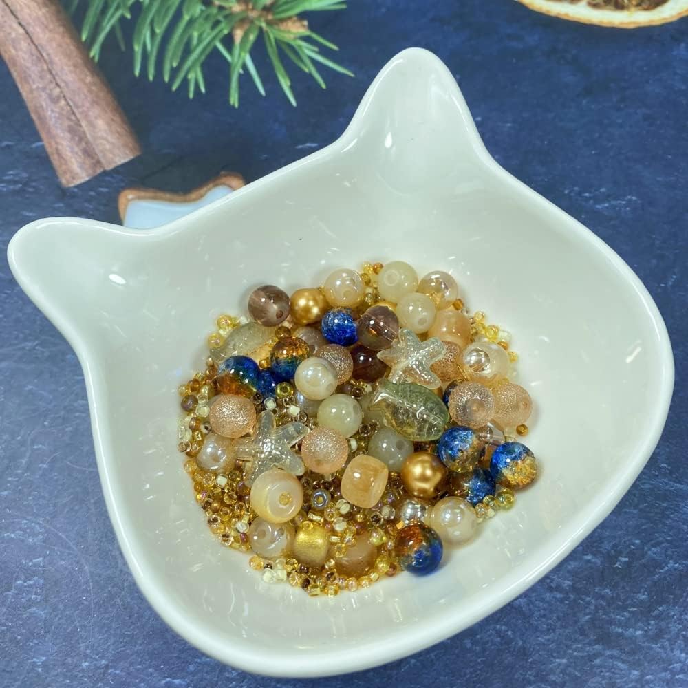 Assorted Glass Resin Beads Multi Size Colors Smooth Cracked Gravel Millet Spacer Beads for Bracelets Necklace Earring DIY Jewelry Making Craft(Scented Tea Series)