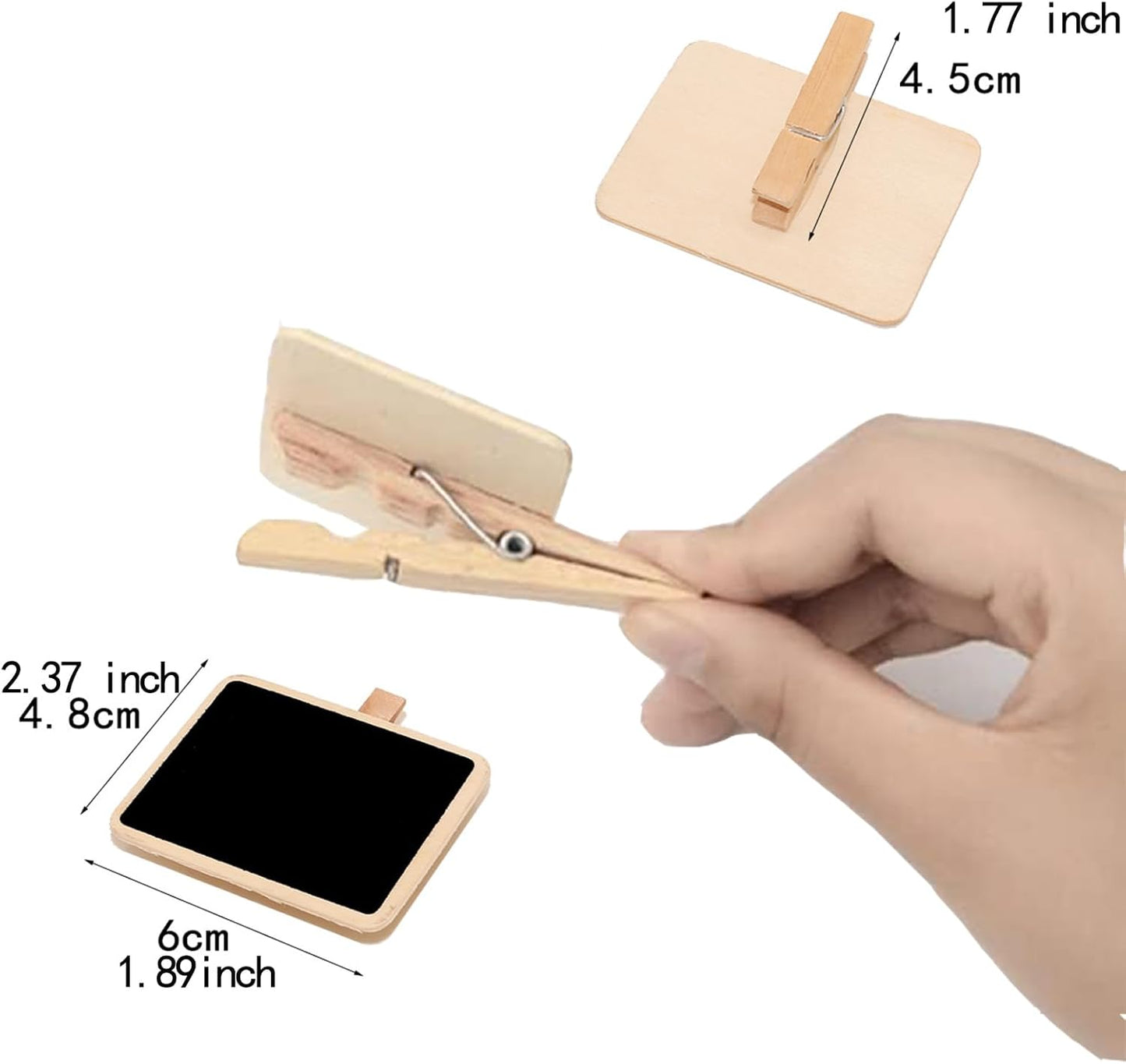 50Pcs Labels with Clips Mini Chalkboard Signs with Clip, Chalk Labels for Baskets Stocking Labels Small Chalkboard Sign for Note, Label Signs, Party Food Labels for Party Buffet (2.37x1.89inch)