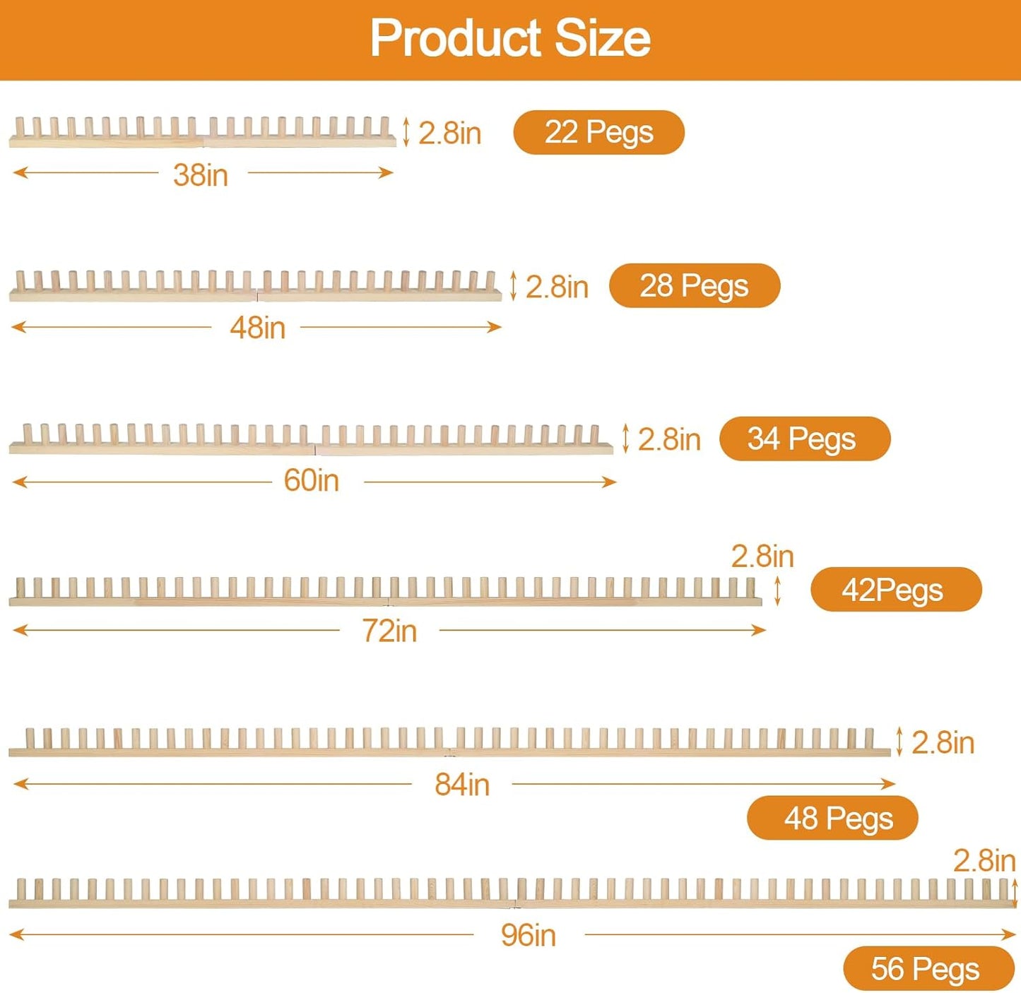QWM 84“ Chunky Blankets Loom Knitting Looms Long Installation Free and Adjustable Foldable Portable Extra Loom Large 38,48,60, 72,84,96 Inch