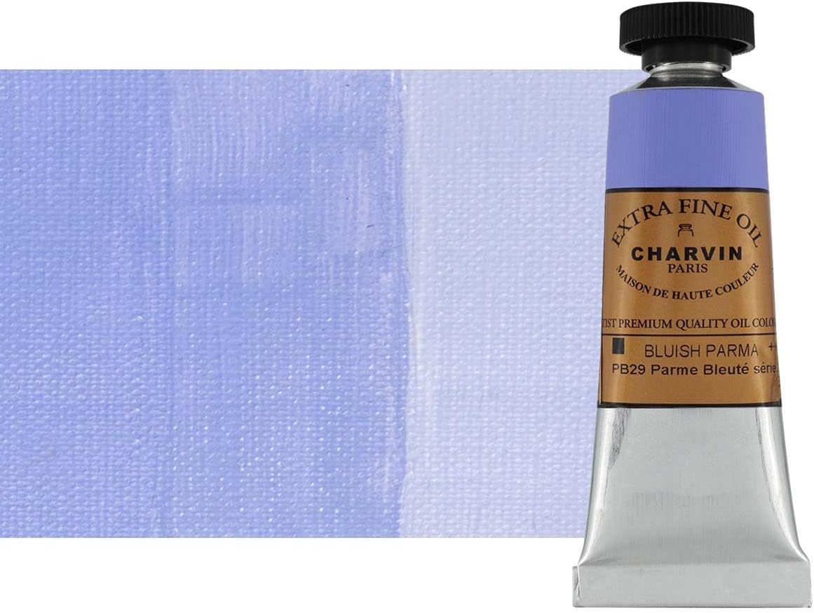 Charvin Extra Fine Oil Paint, Bluish Parma 20 ml - Triple-Milled, Rich Texture, Poppy Oil-Based, Light-Fast, Handmade, Archival Quality
