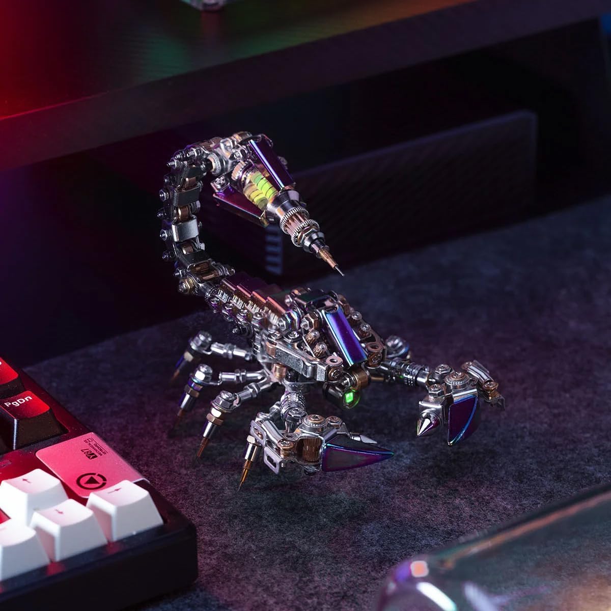 Mostarle Cyberpunk Rage Scorpion 3D Metal Puzzle, DIY Sci-Fi Model with with Glowing LED Core, Magnetic Assembly, Creative Gift & Futuristic Home Décor for Adults & Teens