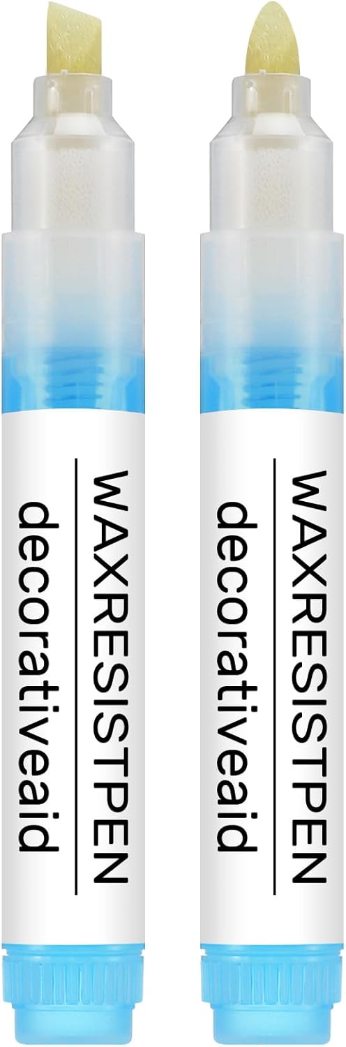 Marspark 2 Set Wax Resist Pens for Pottery Glaze Refillable Ceramic Pens for Decorating Under Pottery Bisque Not Contain Wax