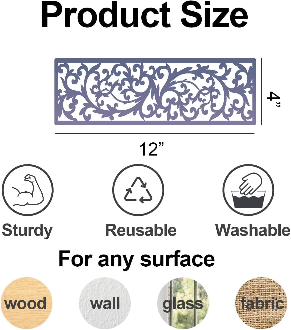 Floral Stencils for Crafts Reusable Texture Stencils Background Stencil Leaf Swirl Templates for Painting on Wood Furniture Card Canvas