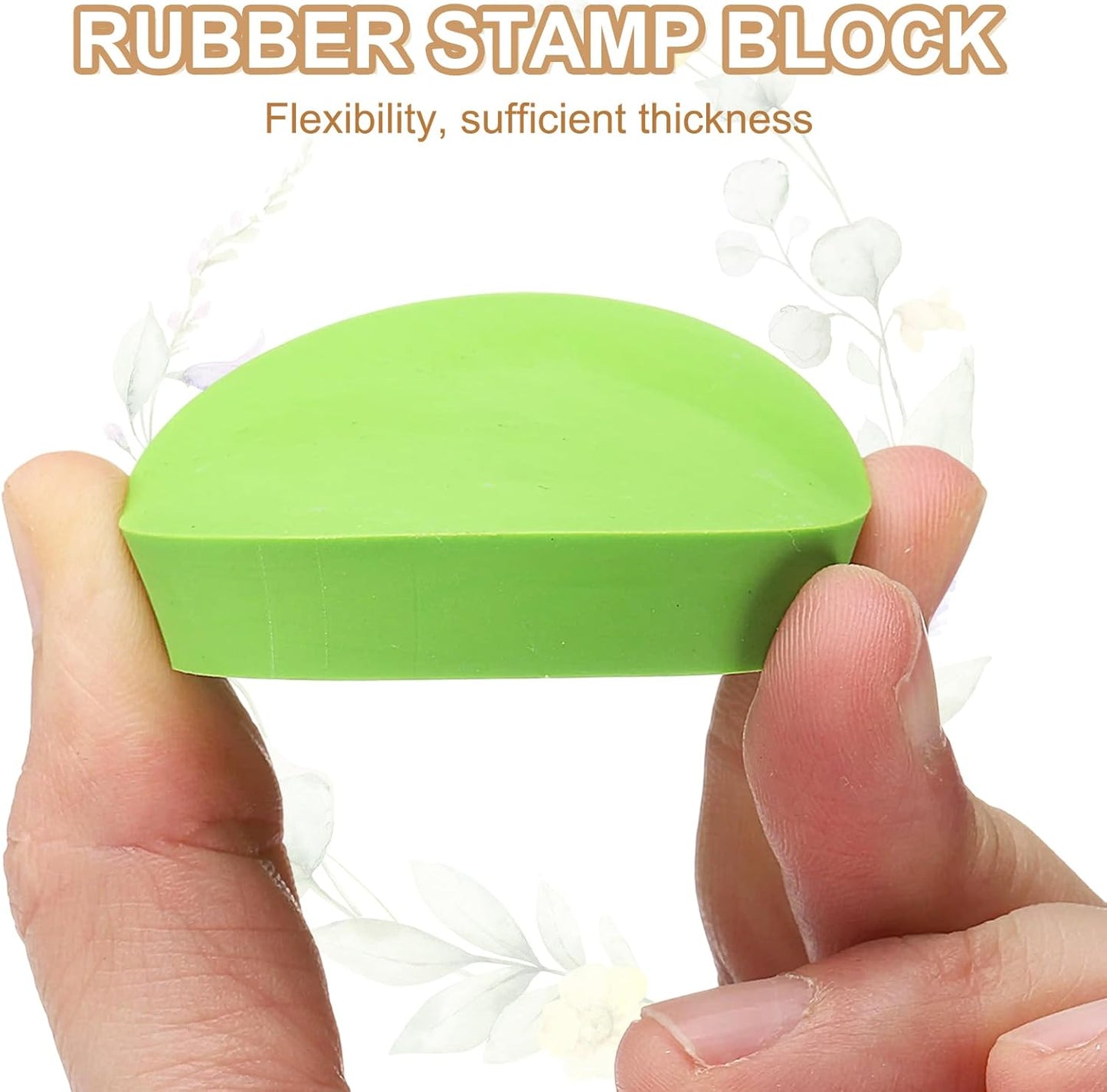 PATIKIL 4Pcs 2" Rubber Carving Blocks, Soft Linoleum Art Carving Block Round Crafts Stamp Making for Printmaking Stamps Carving Supplies, Green