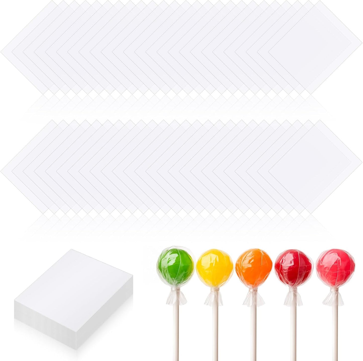 PEASUG 120 PCS Clear Cellophane Wrap, Cellophane Sheets, 6x8 Inches Cello Sheets, Clear Wrapping Paper or DIY Crafts Project, Art, Lights, Window Decoration