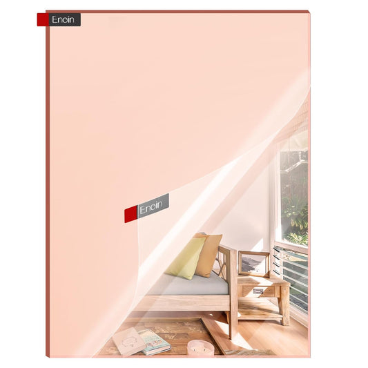Enoin 1 Pack 8 x 12 Inch Rose Gold Mirror Acrylic Sheet Plexiglass Sheet 1/8 inch Thick, Safety Reflective Mirror Sheet Laser Board Panel for Home and Commercial Use, DIY Craft, Wall Decor