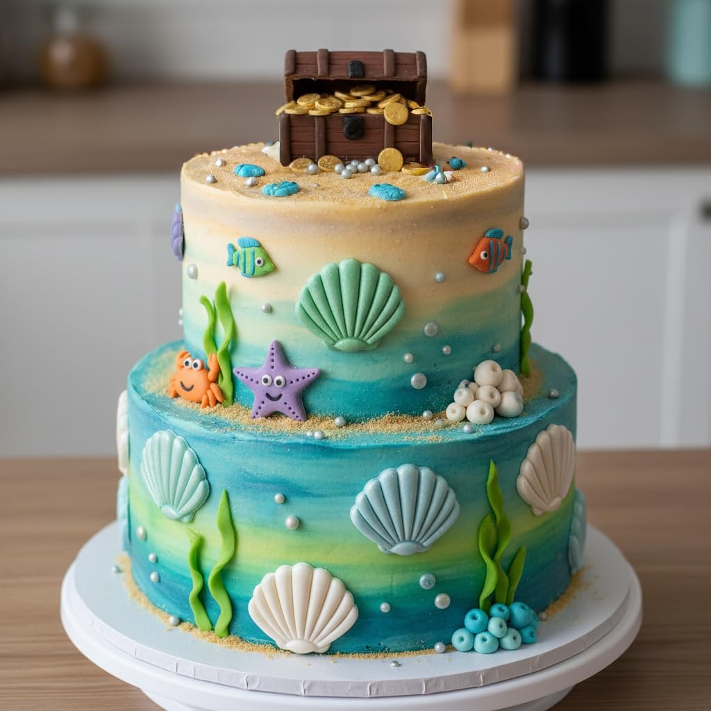 BAKERLOGY Scallop Shell Cookie Cutter - Bake Nautical Beach Treats - Detailed Biscuit Cutter Design for Baking and Crafts, ideal on fondant, dough, clay