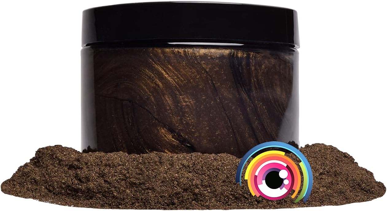 Eye Candy Pigments Premium Brown Mica Powder - Carob Brown (50gr) - for Epoxy, Resin, Soap, Paint, Woodworking, Acrylic Pouring, Bath Bombs, Fishing Lures - DIY Arts and Crafts Additive