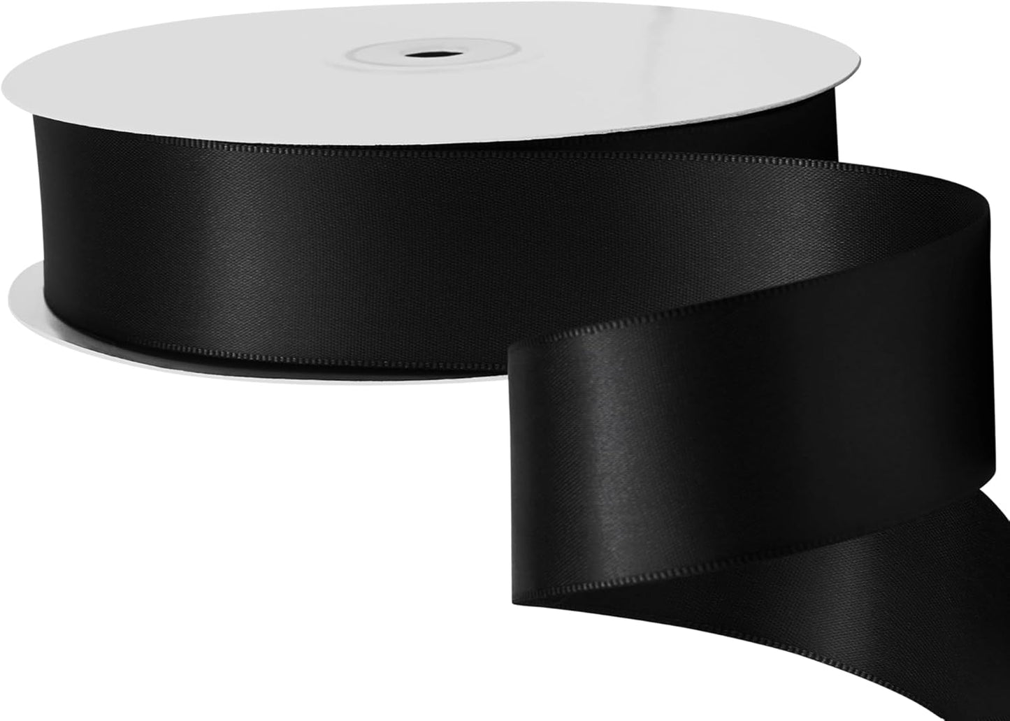 LIUYAXI Black Double Faced Satin Ribbon, 1-1/2" X Continuous 25 Yards, Ribbons Perfect for Gift Wrapping Wedding Bouquet Decor DIY Craft Bow Making & Other Projects