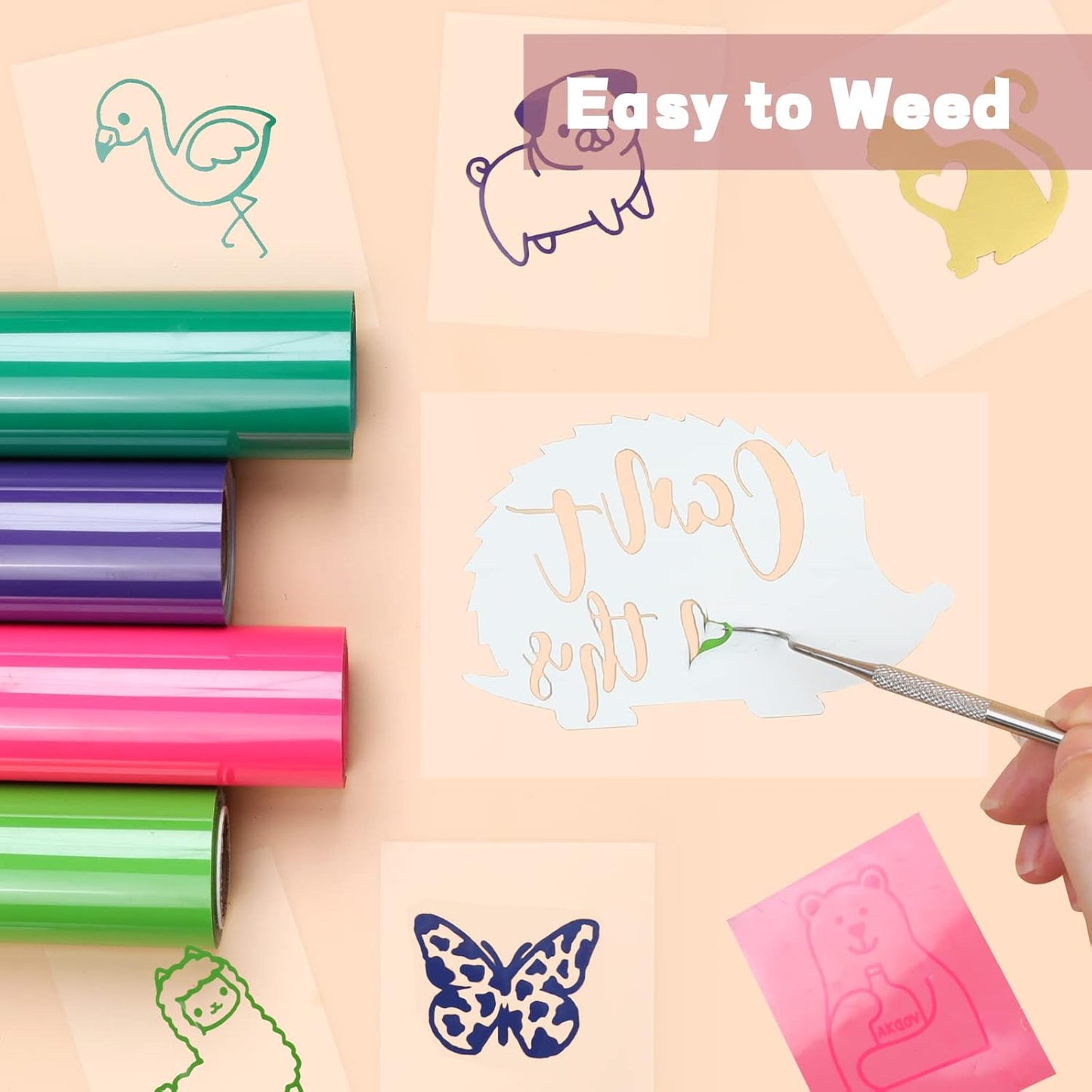 HTVRONT HTV Vinyl Rolls Heat Transfer Vinyl - 12" x 5ft Neon Pink HTV Vinyl for Shirts, Iron on Vinyl for All Cutter Machine - Easy to Cut & Weed for Heat Vinyl Design (Neon Pink)