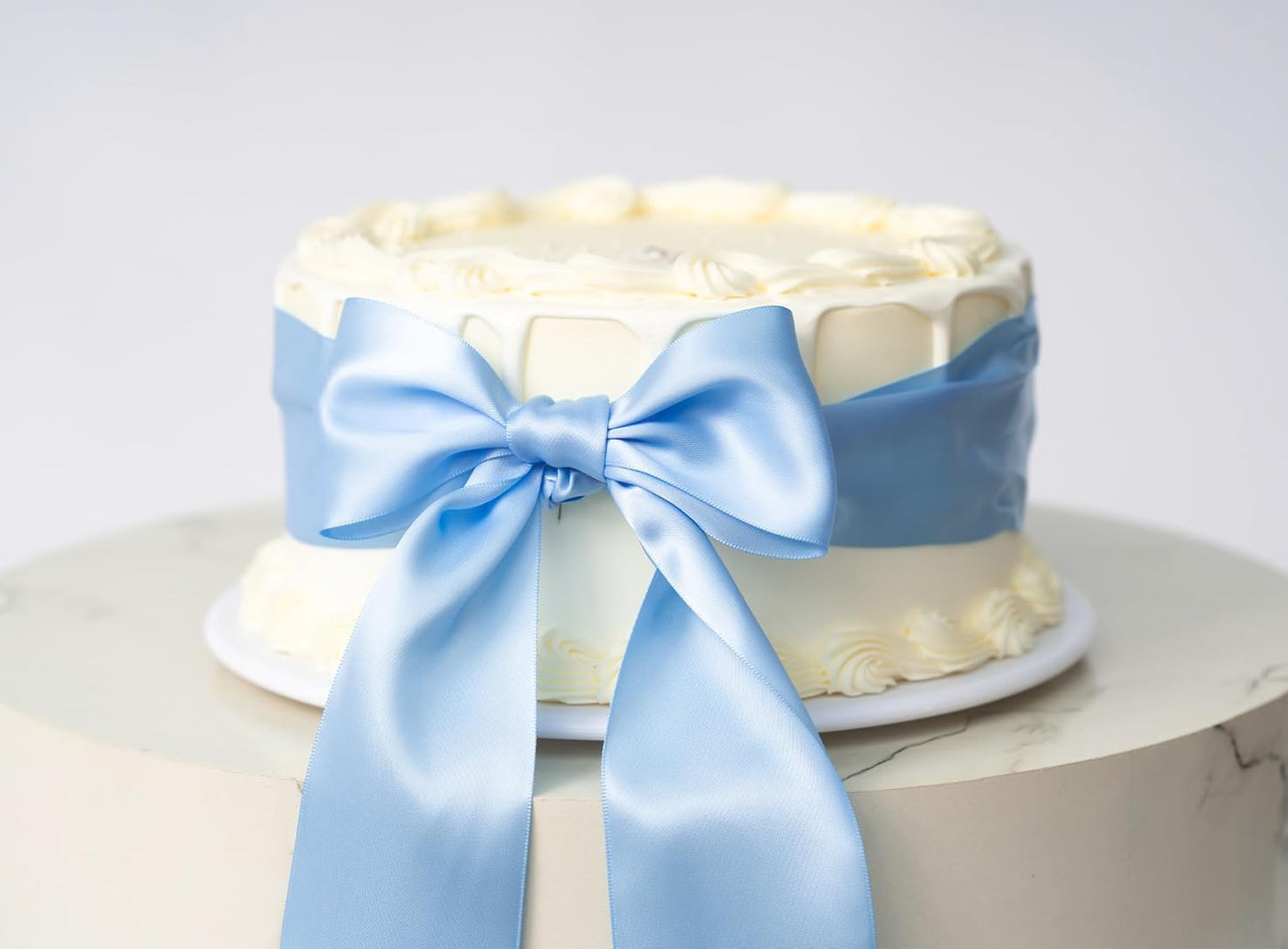 Baby Blue Satin Ribbon 2.5 Inch Double-Faced Ribbons 25 Yards for Gift Wrapping Flower Bouquet Wedding Paper Bows Invitations Crafts