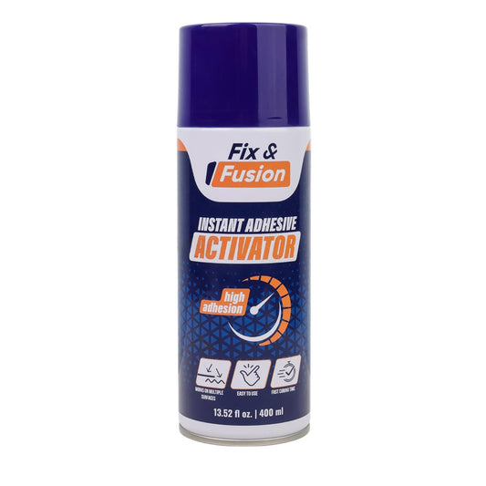FIX & FUSION Activator Spray (13.5 Fl Oz), Instant Cure Accelerator for Cyanoacrylate (CA) Super Glue for Wood, Plastic, Rubber, Granite, and DIY & Professional, Accelerates Bonding Strength, (1 Pack)