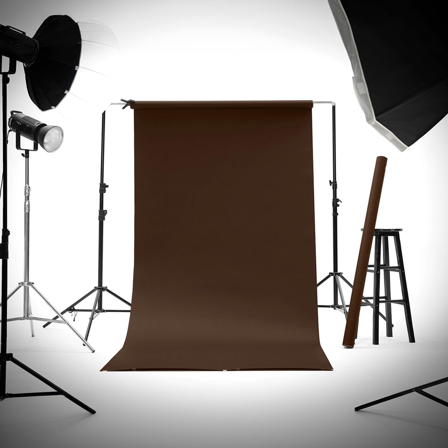 Kate Seamless Paper Backdrop Brown Seamless Backdrop Paper Rolls (106.8''x32.8' Coco Brown)