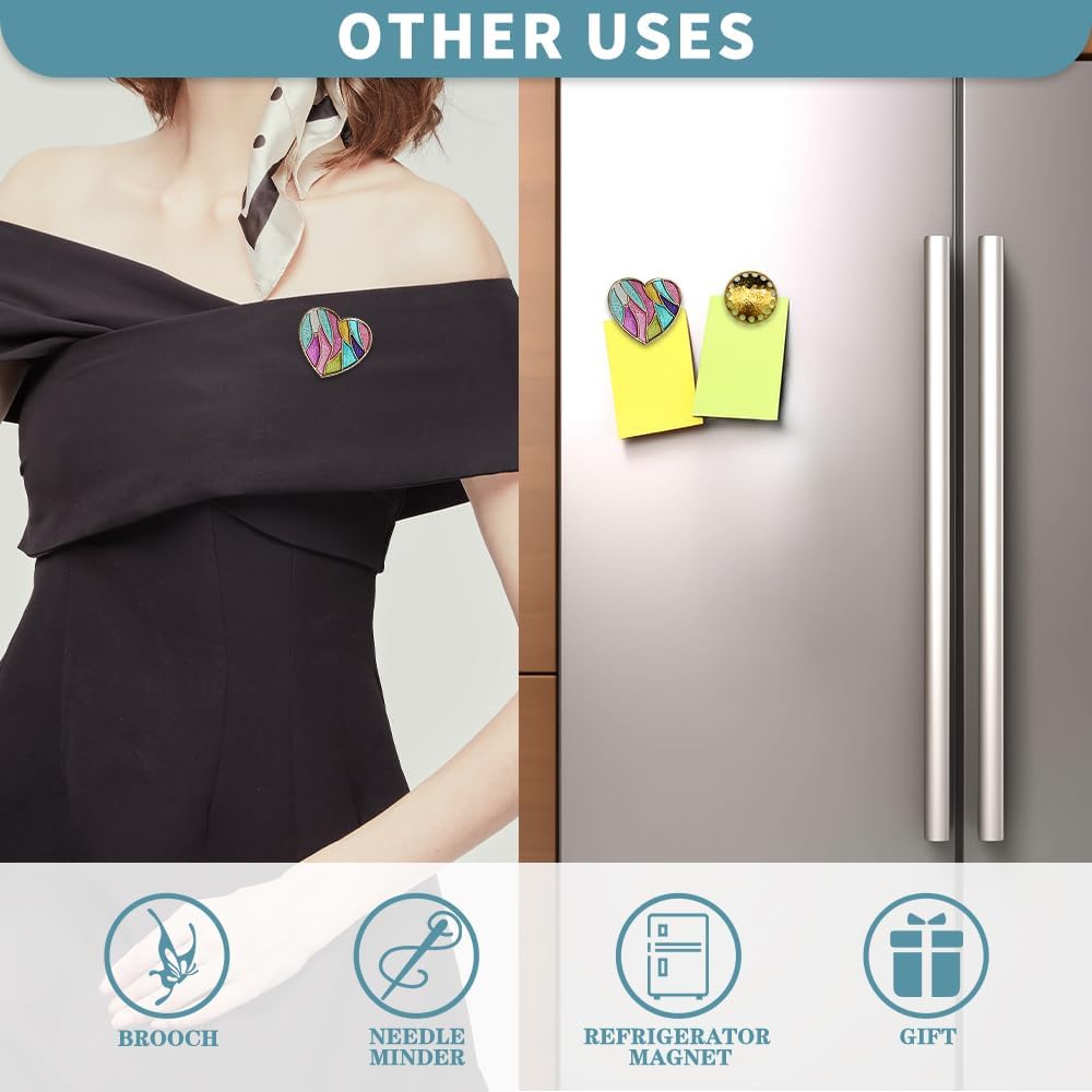 Magnetic Needle Minder Magnet Embroidery Accessories and Supplies Embroidery Needle Holder Cross Stitch Holder Needlework Supplies (Cardinal) (Love)