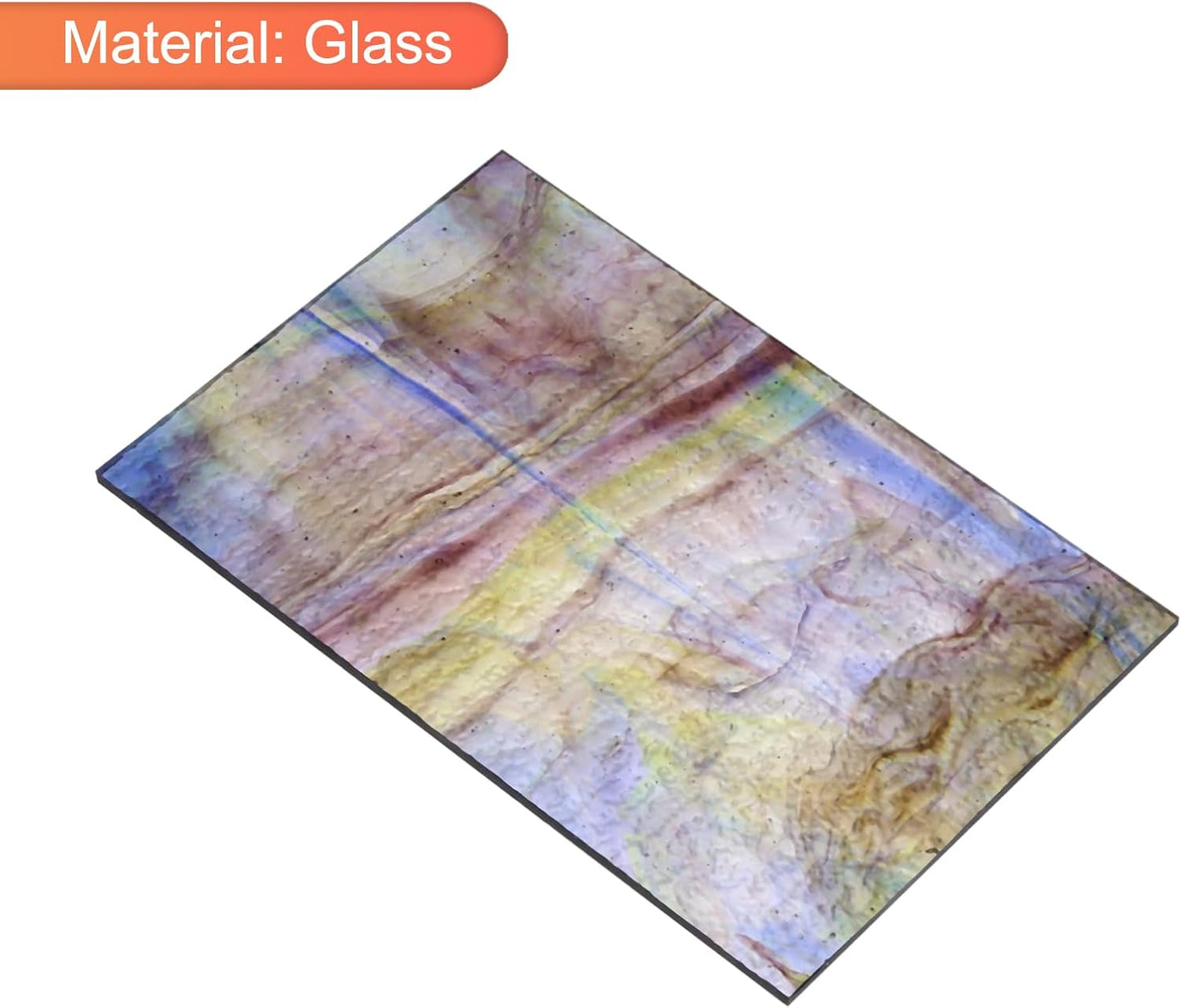 MECCANIXITY 2 Pcs Stained Glass Sheet Mosaic Tile 7.9 Inch x 5.9 Inch Purple Stained Glass Sheets for Crafts DIY Art Project