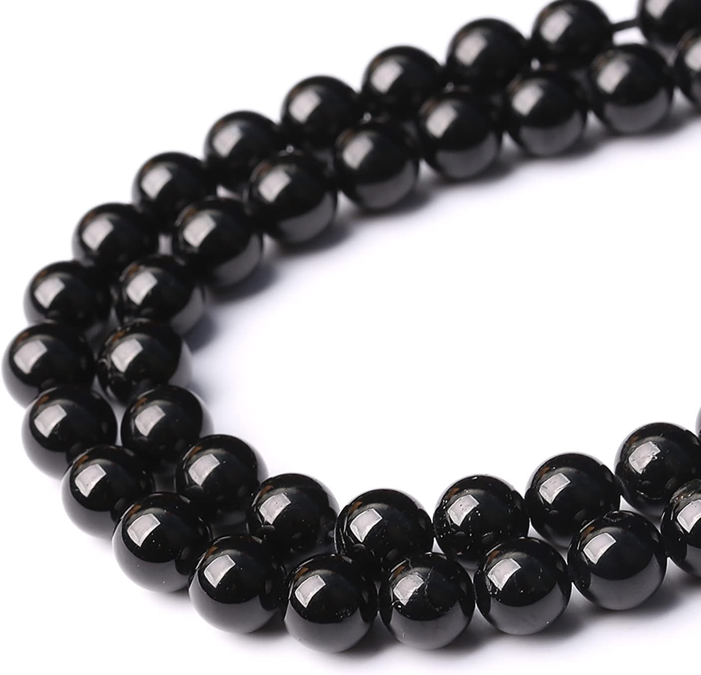 38pcs 10mm AAAA Natural Black Tourmaline Gemstone Beads Round Loose Beads for Jewelry Making DIY Bracelet Necklace