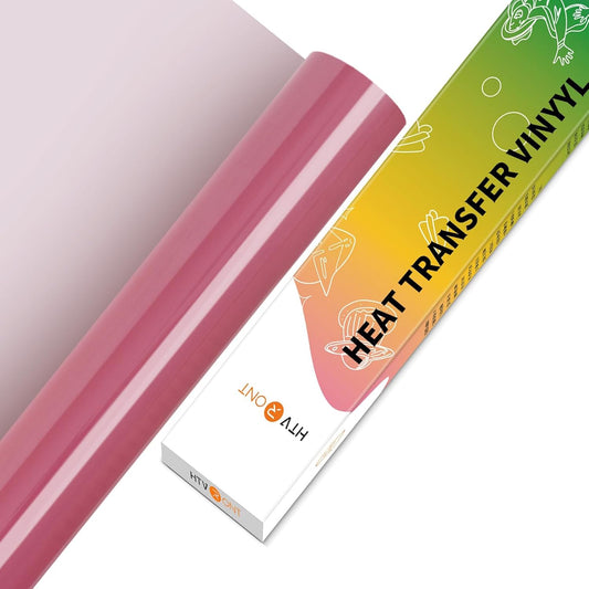 HTVRONT HTV Rolls Heat Transfer Vinyl - 12" x 5ft Maroon HTV Vinyl for Shirts, Iron on Vinyl for All Cutter Machine - Easy to Cut & Weed for Design (Maroon)