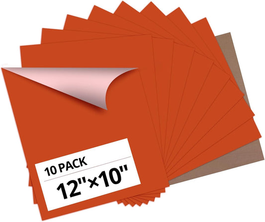 HTVRONT Orange Heat Transfer Vinyl Bundle - 10 Pack 12" x 10" HTV Vinyl for T-Shirt, Texas Orange Iron on Vinyl for Cricut, Silhouette Cameo or Heat Press Machine