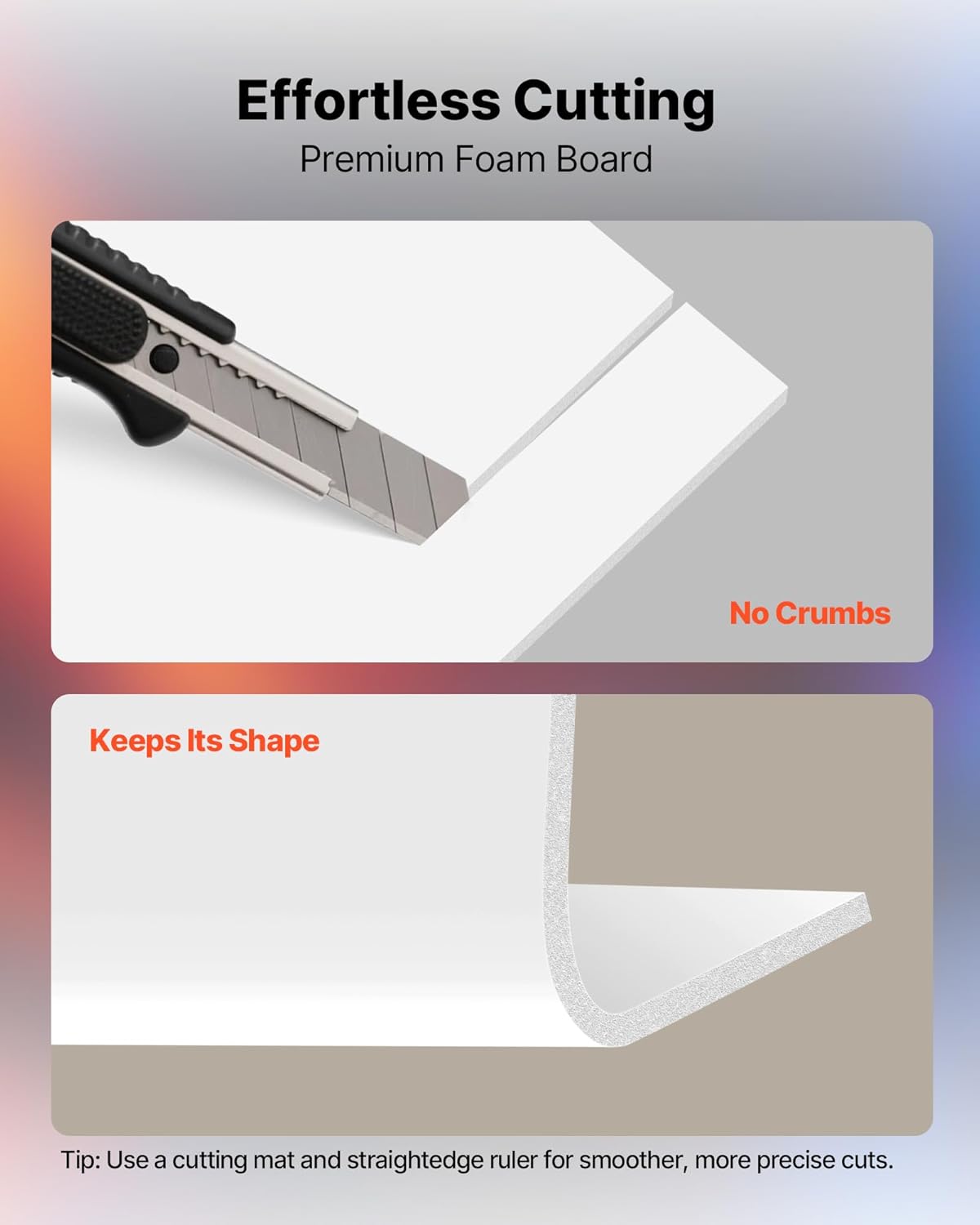 VEVOR Foam Board, 12 Pack 24 x 36 Inch, 3/16 Inch Thickness White Poster Board, Acid-Free Double Sided Foam Core Sheets for Mounting, Crafts, Paintings Prints, Art, Display, Presentation and Projects