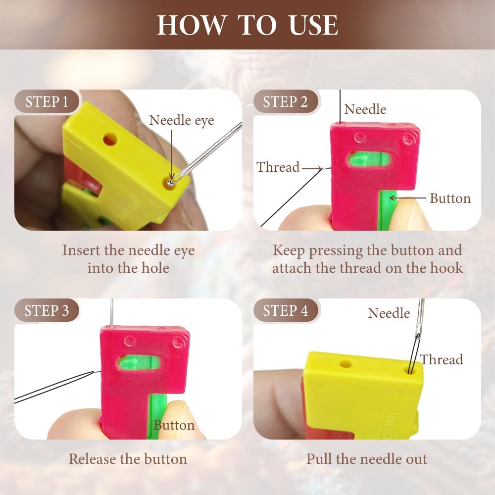 Automatic Needle Threader,New Sewing Machine Needle Threader,Sewing Needle Threaders,Plastic Needle Threaders,Automatic Needle Threading Device (3 PCS)