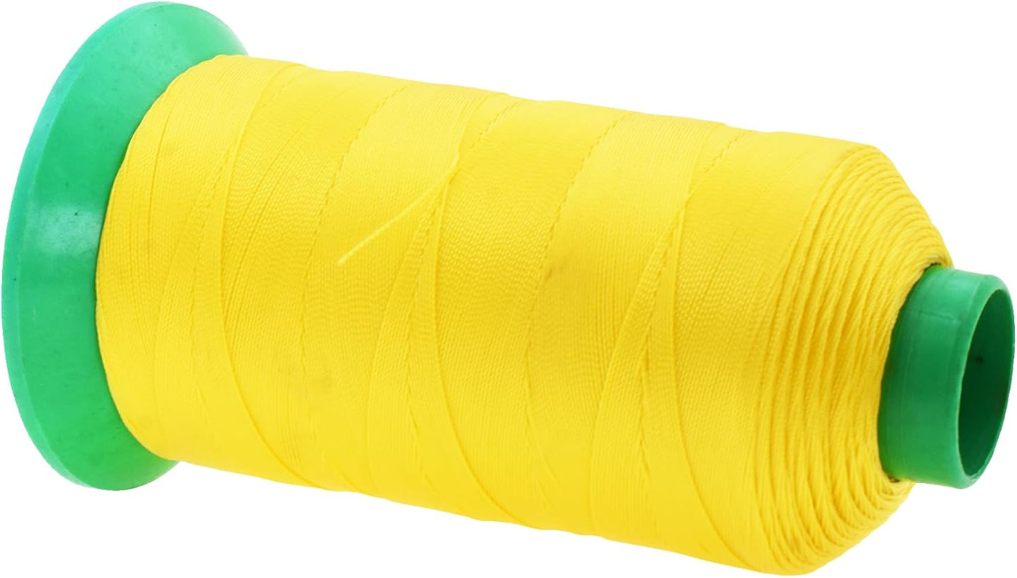 Mandala Crafts Bonded Nylon Thread - Yellow Heavy Duty Sewing Threads - 1250 YDs Size 138 420D T135 Tex 135 for Leather, Jeans, Weaving, Outdoor, Marine, Upholstery
