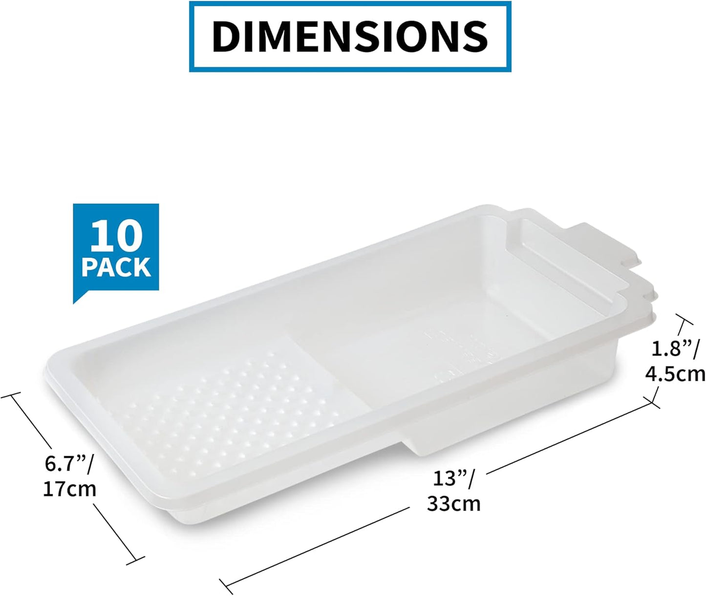Precision Defined Paint Trays, Paint Roller Trays Liner, Plastic Paint Pan for Roller Brushes, Painting Tray for Painting with Deep Paint Pocket (Paint Tray Liner (10-Pack), 4-inch)