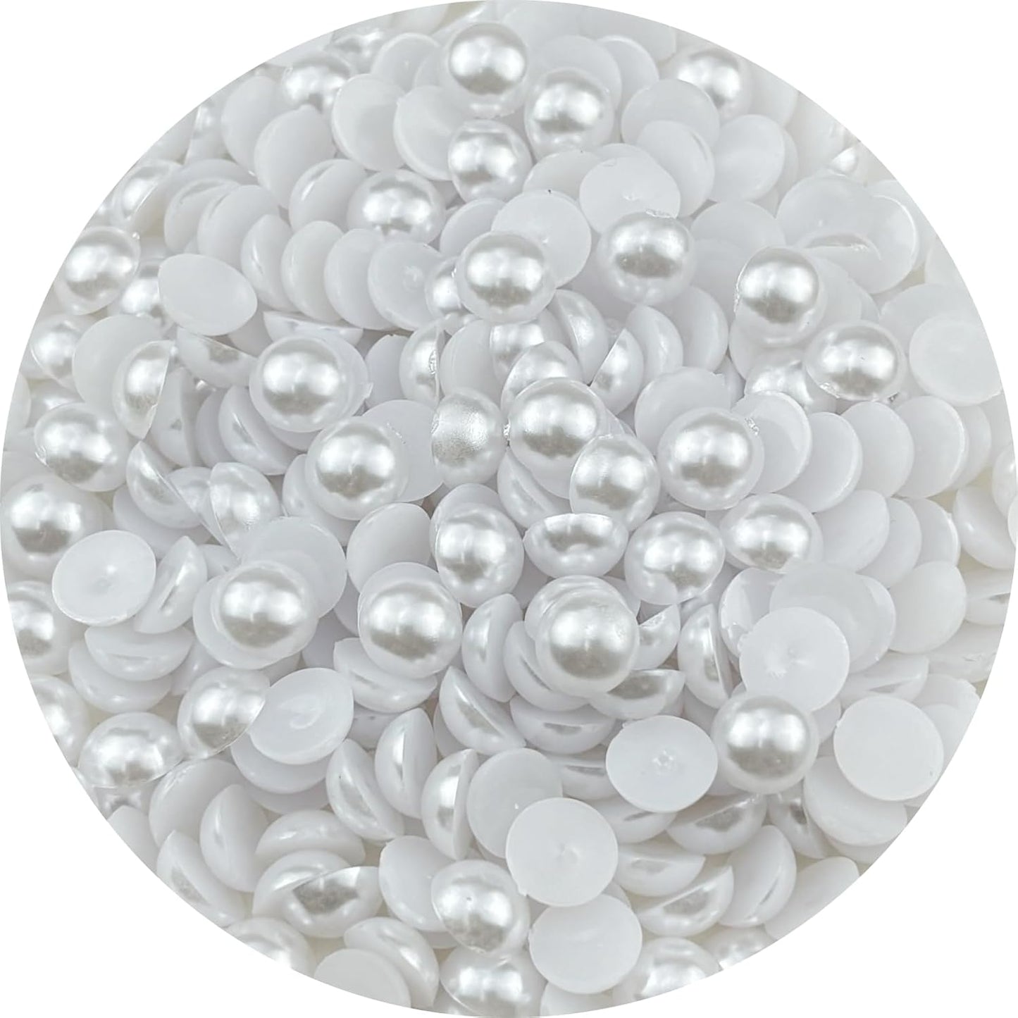 400pcs 12mm Half Pearls for Crafts Flatback Round Half Pearl Beads for Jewelry Making Nail Art Scrapbook Craft Wedding Dress Decoration(White)