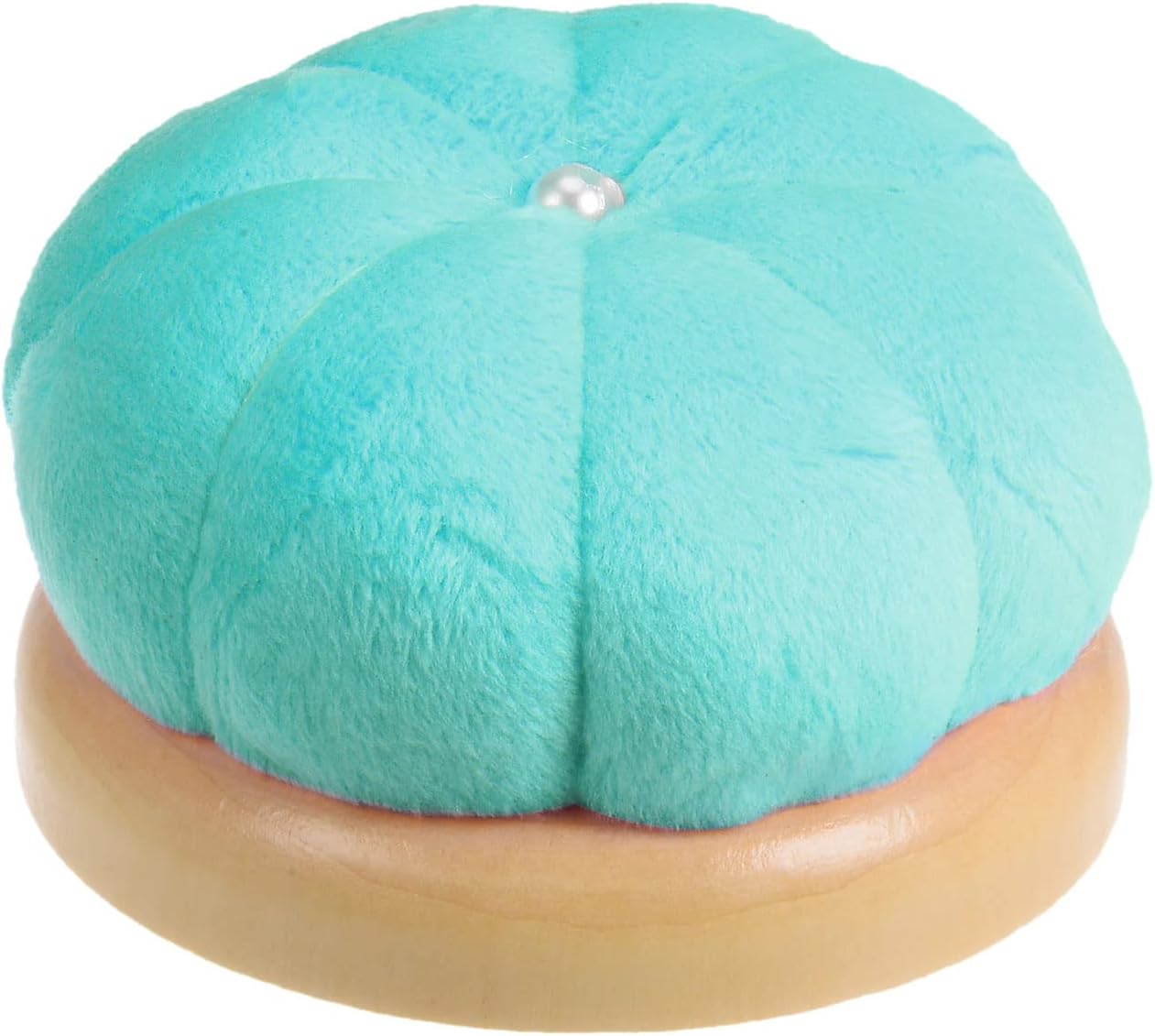 HARFINGTON Wooden Base Needle Pincushions Japanese Style Pin Cushions Round Pin Cushion Needle Holder for Sewing Quilting Needlework DIY Crafts, Moon Green