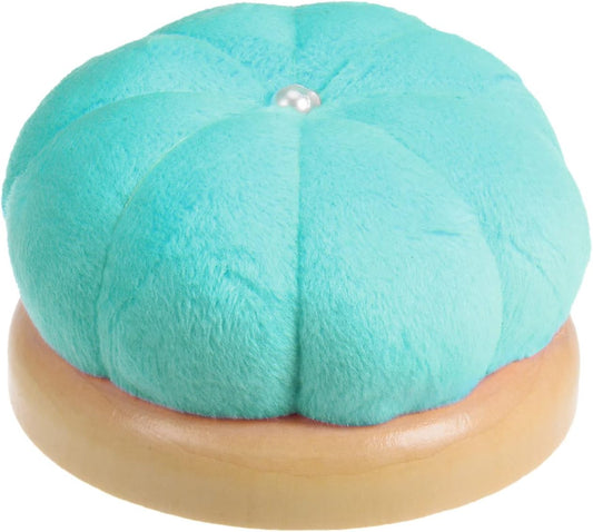 HARFINGTON Wooden Base Needle Pincushions Japanese Style Pin Cushions Round Pin Cushion Needle Holder for Sewing Quilting Needlework DIY Crafts, Moon Green