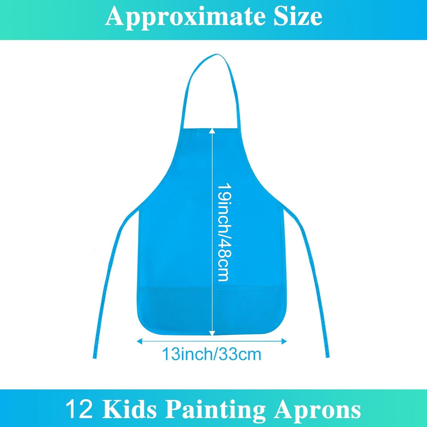 8 Pcs Kids Apron Painting Aprons for Kids Art Smocks Paint Apron Bulk for Painting Classroom Activity Kitchen Crafts Party Supplies(Light Blue)
