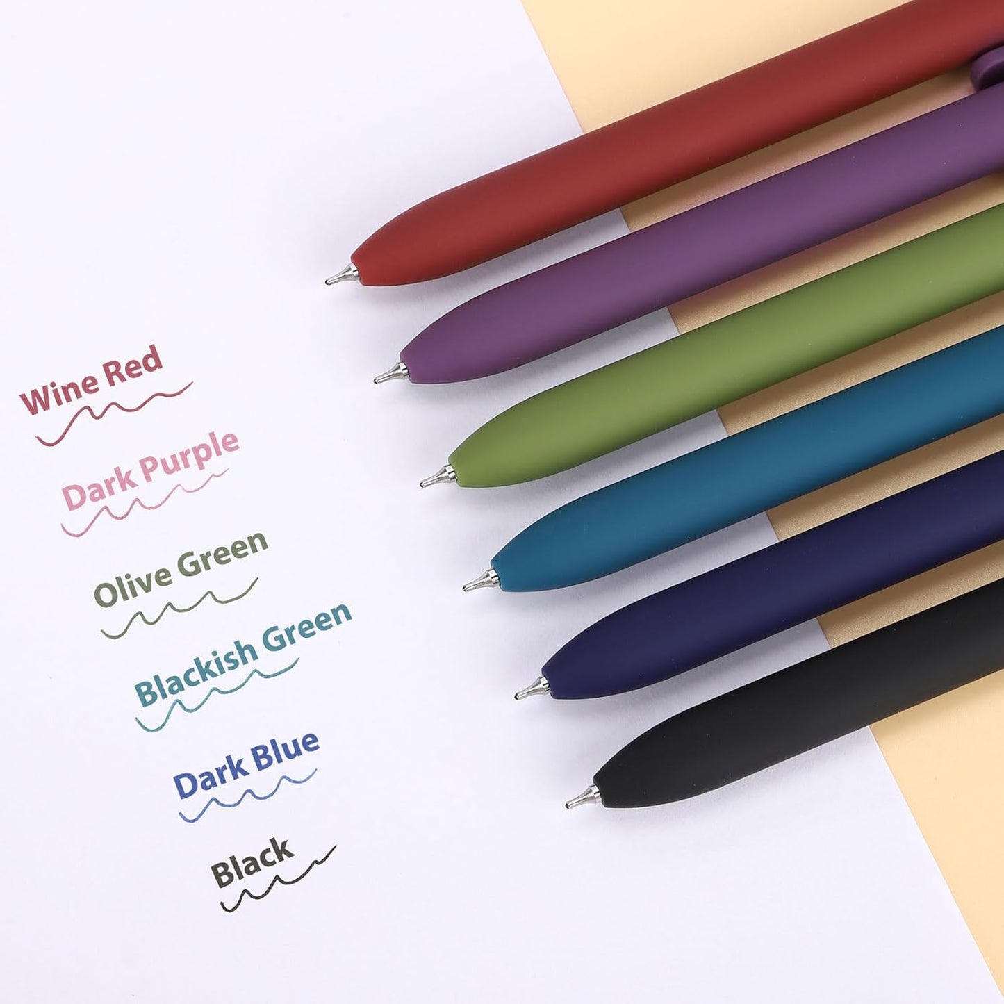 FIOVER Colored Pens, 12 Pack Colorful Gel Pens, Quick-Dry 0.7mm Medium Point for Journaling, Note Taking, Doodling, Aesthetic Office School Supplies, Gifts for Women Men