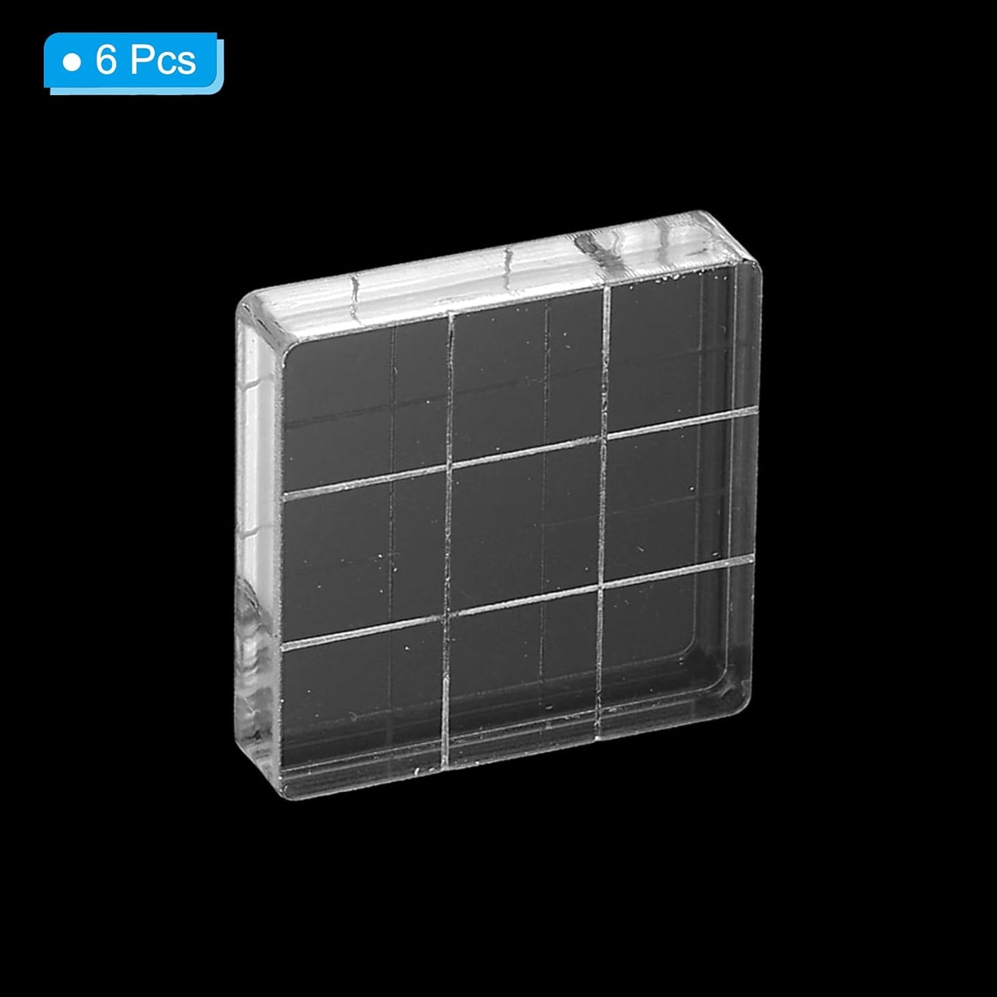 PATIKIL 1.2"x1.2" Acrylic Stamp Block, 6Pcs Clear Stamping Block with Grid Lines Decorative Mounting Blocks Square for Scrapbooking DIY Crafts Card Making