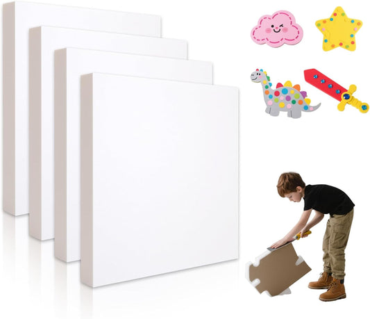 Gvereld High Density XPS Foam Board,4 Pack 11.7x11.7x0.79in Polystyrene Craft Foam Sheets, Rigid and Easy to Shape,DIY Modeling Art Projects, Party Decoration, Foam Cosplay, Heat Insulation