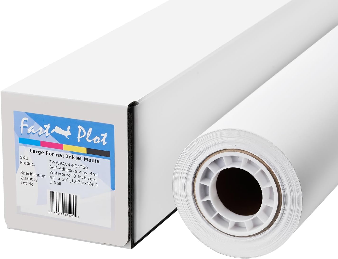 FastPlot Self Adhesive Vinyl - Waterproof 4mil - 42inch x 60ft Roll - 3inch core