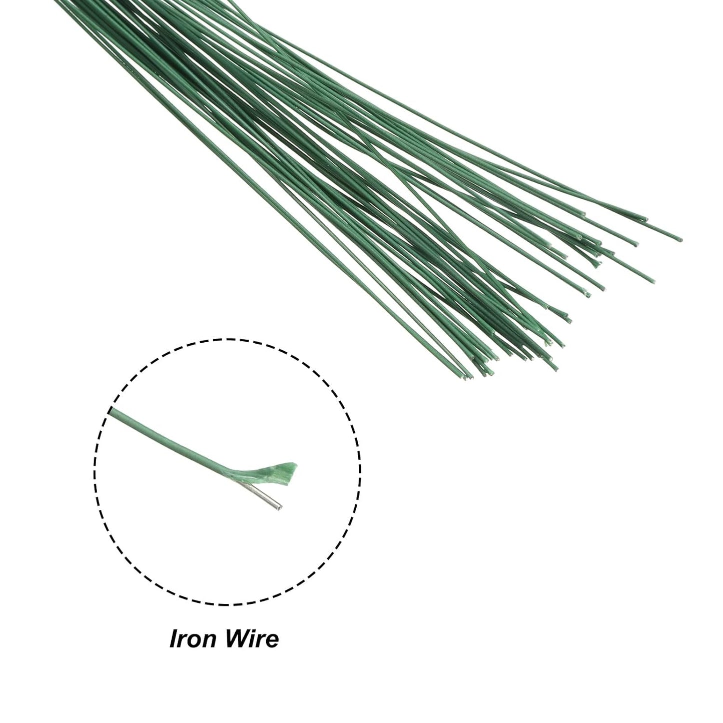 PATIKIL 32 Inch 24 Gauge Floral Stem Wire, 3 Pack/120 Pieces Bouquet Stem Paper Wrapped for DIY Crafts Flower Arrangements, Green