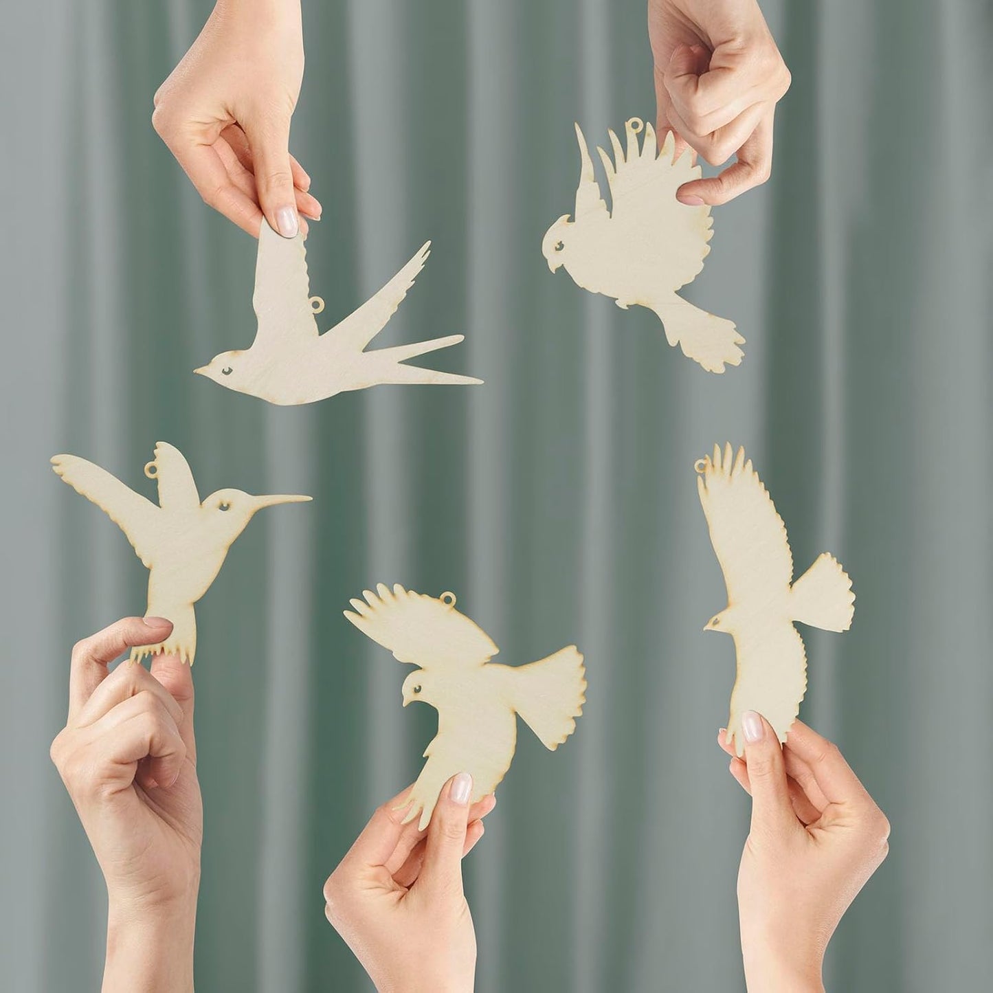 Summer-Ray 20 Wooden Flying Bird Laser Cutout DIY Craft Home Decoration Art Embellishment Room Decoration