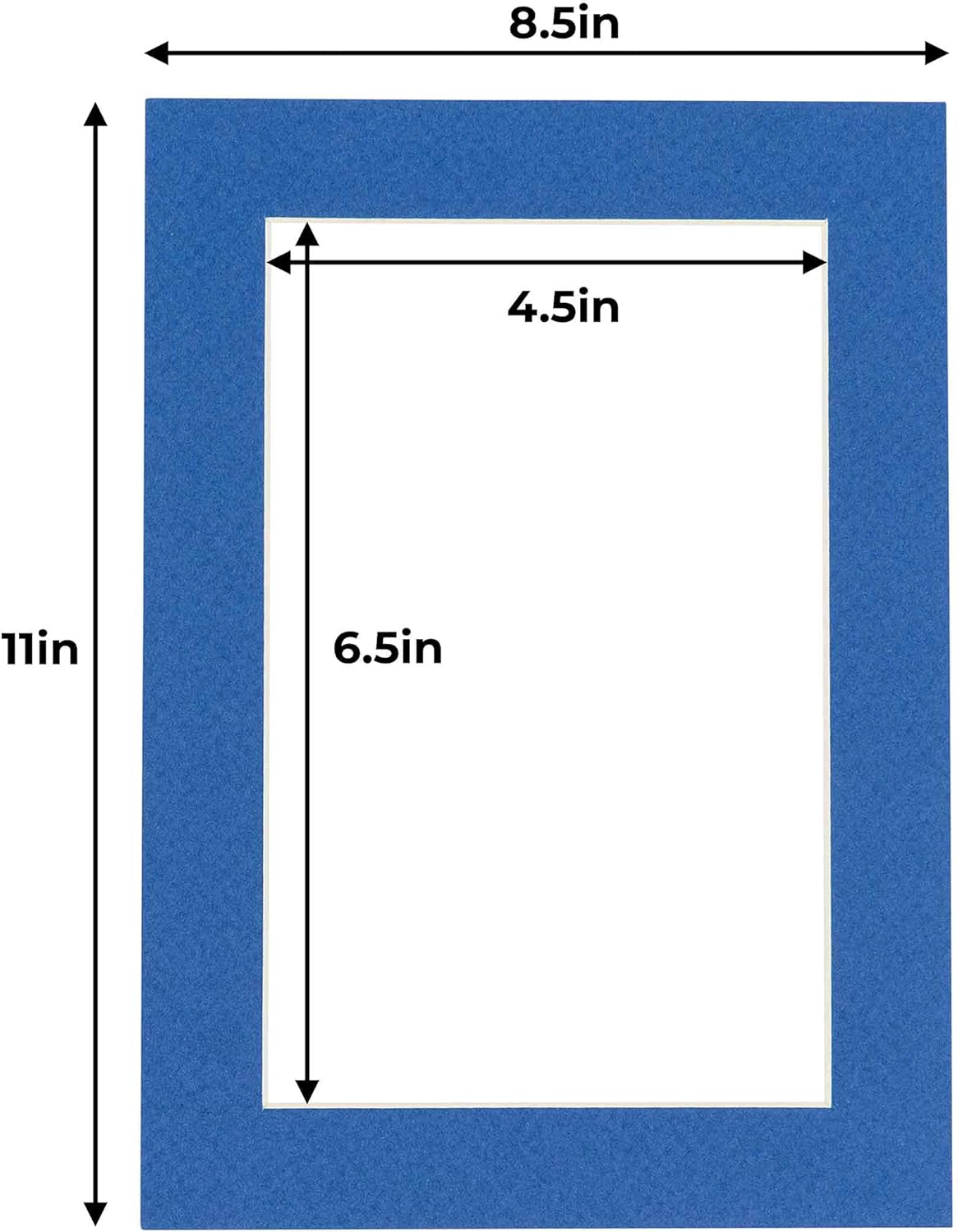 5x7 Mat for 8.5x11 Frame - Precut Mat Board Acid-Free Royal Blue 5x7 Photo Matte For a 8.5x11 Picture Frame, Premium Matboard for Family Photos, Show Kits, Art, Picture Framing, Pack of 10 Mats