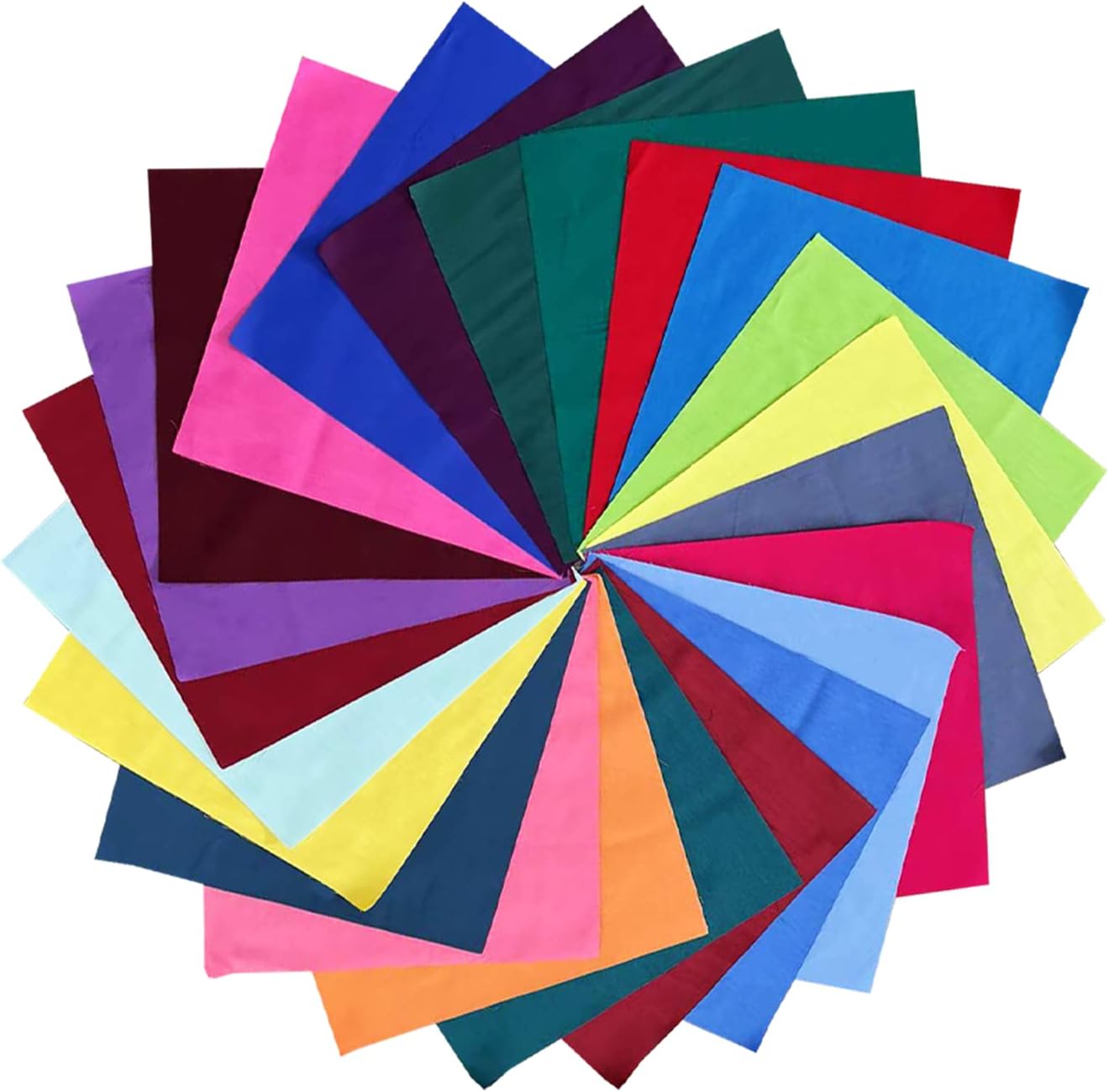 HANPATQUI 50PCS 8 x 8 inch Solid 100% Cotton Fat Quarters Fabric for Sewing and Quilting Bundles Precut Fabric Square for DIY Craft Patchwork