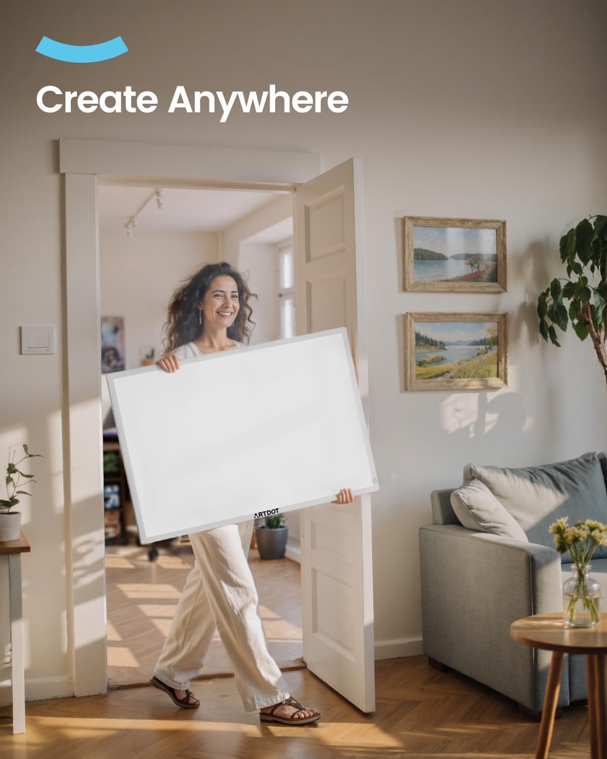 ARTDOT A1 Large LED Light Pad for Diamond Painting AC Powered Light Board Kit Adjustable Brightness Light Box Drawing for 5D Diamond Painting Kits