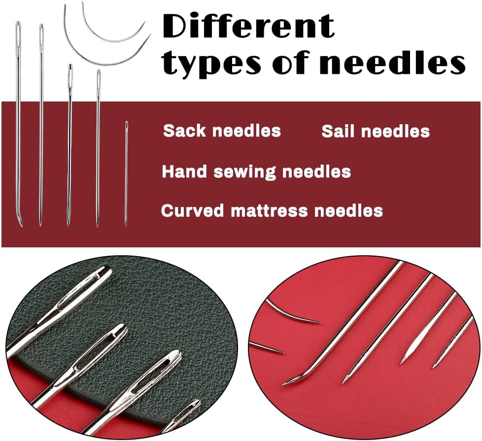 Ftyiwu Waxed Thread, Upholstery Needle and Thread 32 Yards with 7PCS Hand Sewing Needles for Home Upholstery Carpet Canvas Repair Leather Sewing(Light Gray)