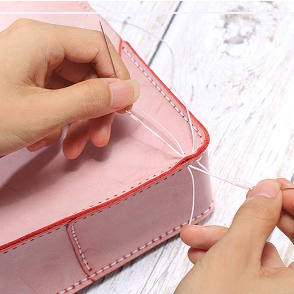 284 Yards Waxed Thread, 210D Heavy Duty Wax Upholstery Thread for Leather Sewing, 0.8mm Flat Waxed String for Bookbinding/Shoe Repairing/Leather Projects