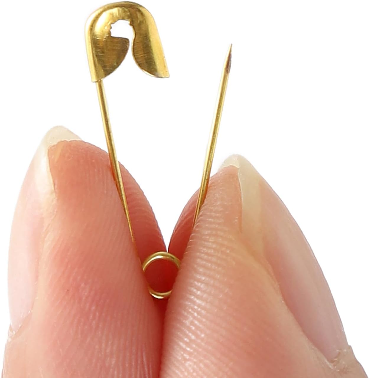 1000PCS Safety Pins, 0.75In/19mm Small Fastening Pins, Rust Resistant Nickel Plated Steel Set for Crafting, Sewing, Jewelry Making Fabric DIY, Rimming Fastening Clip Button for Garment Hang Tag (Gold)